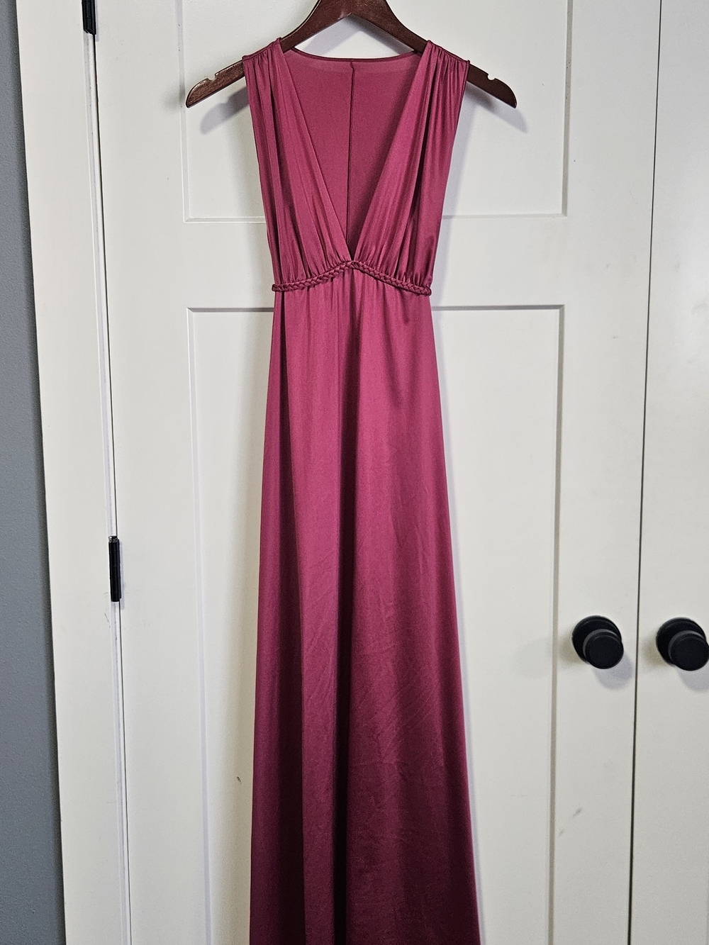 Vintage 1970s Greek Goddess Nightgown in Burgundy-Lingerie, 34 Bust
